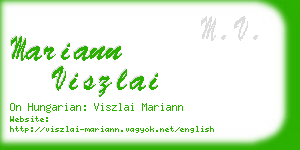 mariann viszlai business card